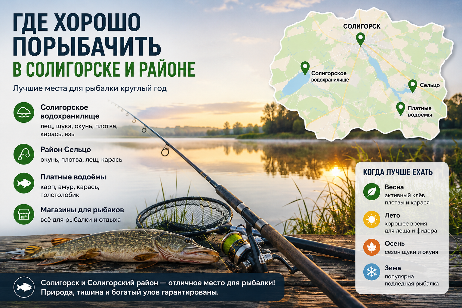 Где в Солигорске и Солигорском районе можно хорошо порыбачить